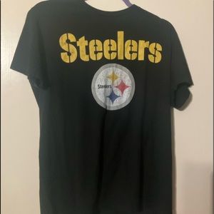 Mens Vintage Style Pittsburgh Steelers NFL Black T-shirt (S)